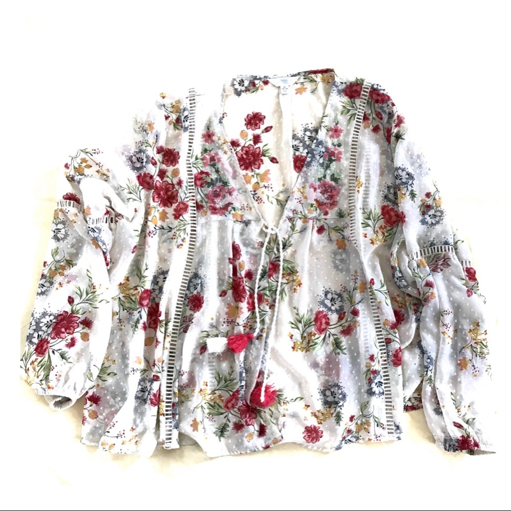 Time and Tru XL sheer open front blouse